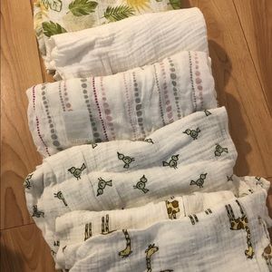 Baby girl swaddles